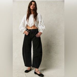 Black Women's barrel Jeans Free People